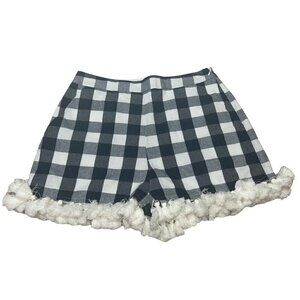 FARROW Women's M Medium High Rise Shorts Plaid Pattern Tassel Lined NWT Preppy
